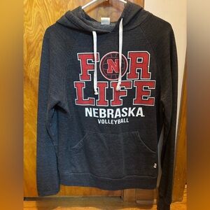 NEBRASKA VOLLEYBALL 🏐 Blue 84 Dark Gray Hoodie with Red Lettering